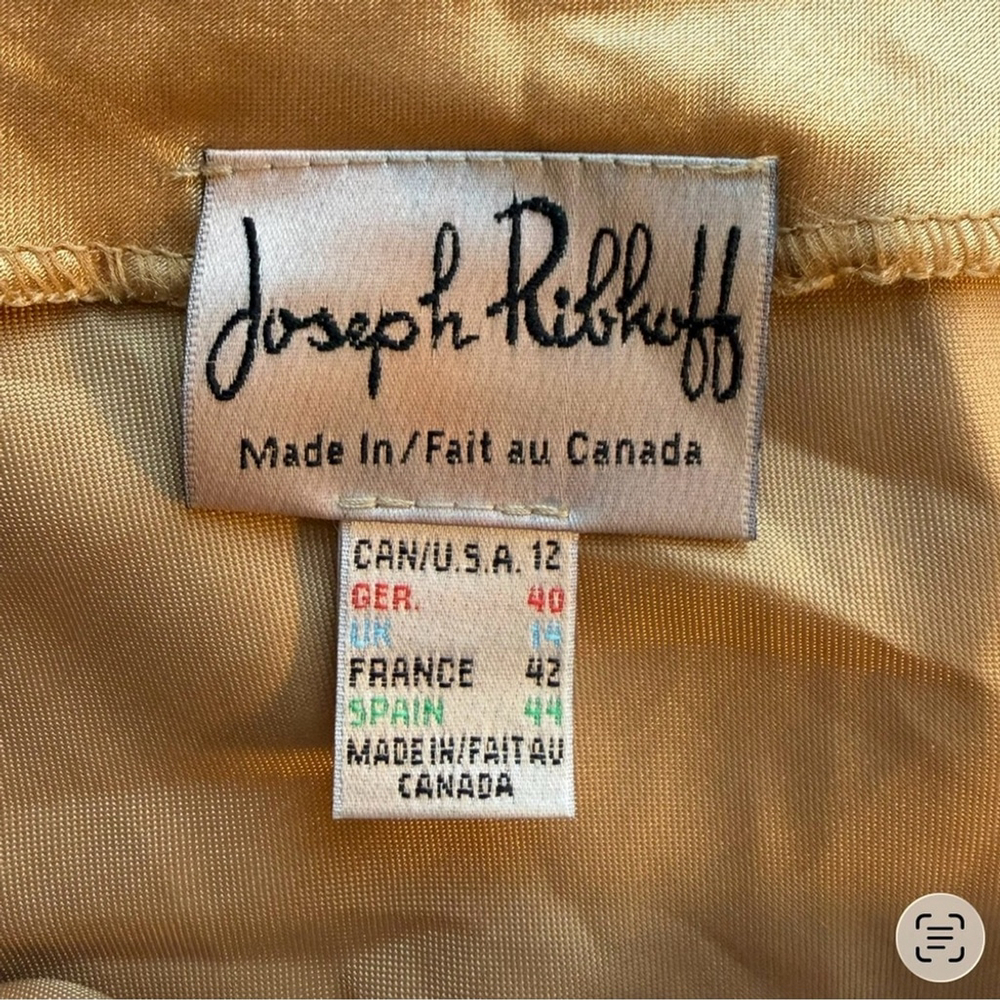 Joseph Ribkoff Gold Ruched Camisole with Beaded Trim Size 12 Y2K Festival Mesh - Picture 4 of 13